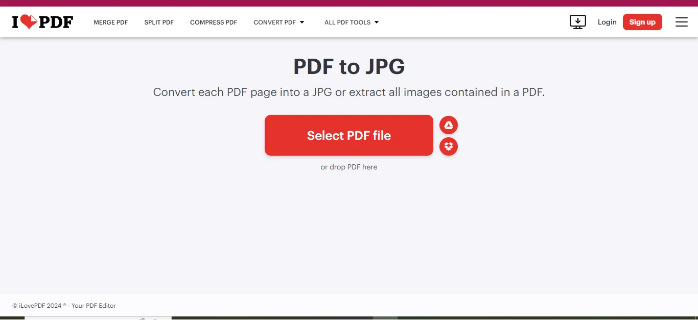 ilovepdf’s pdf to png converter tool