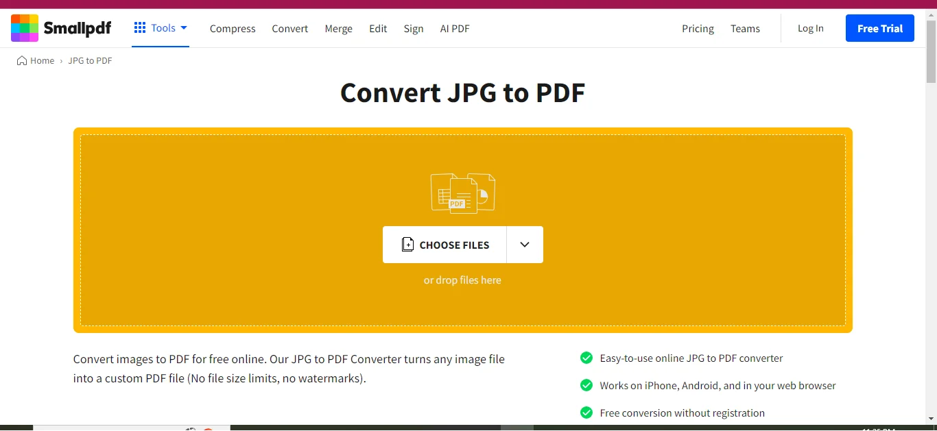 small pdf’s png to pdf converter tool