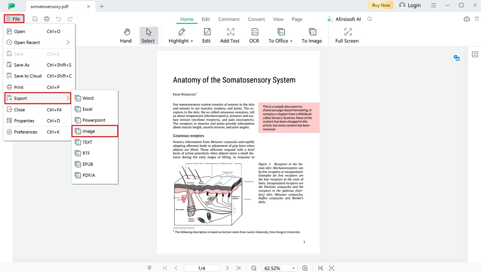 continue to export pdf as jpg