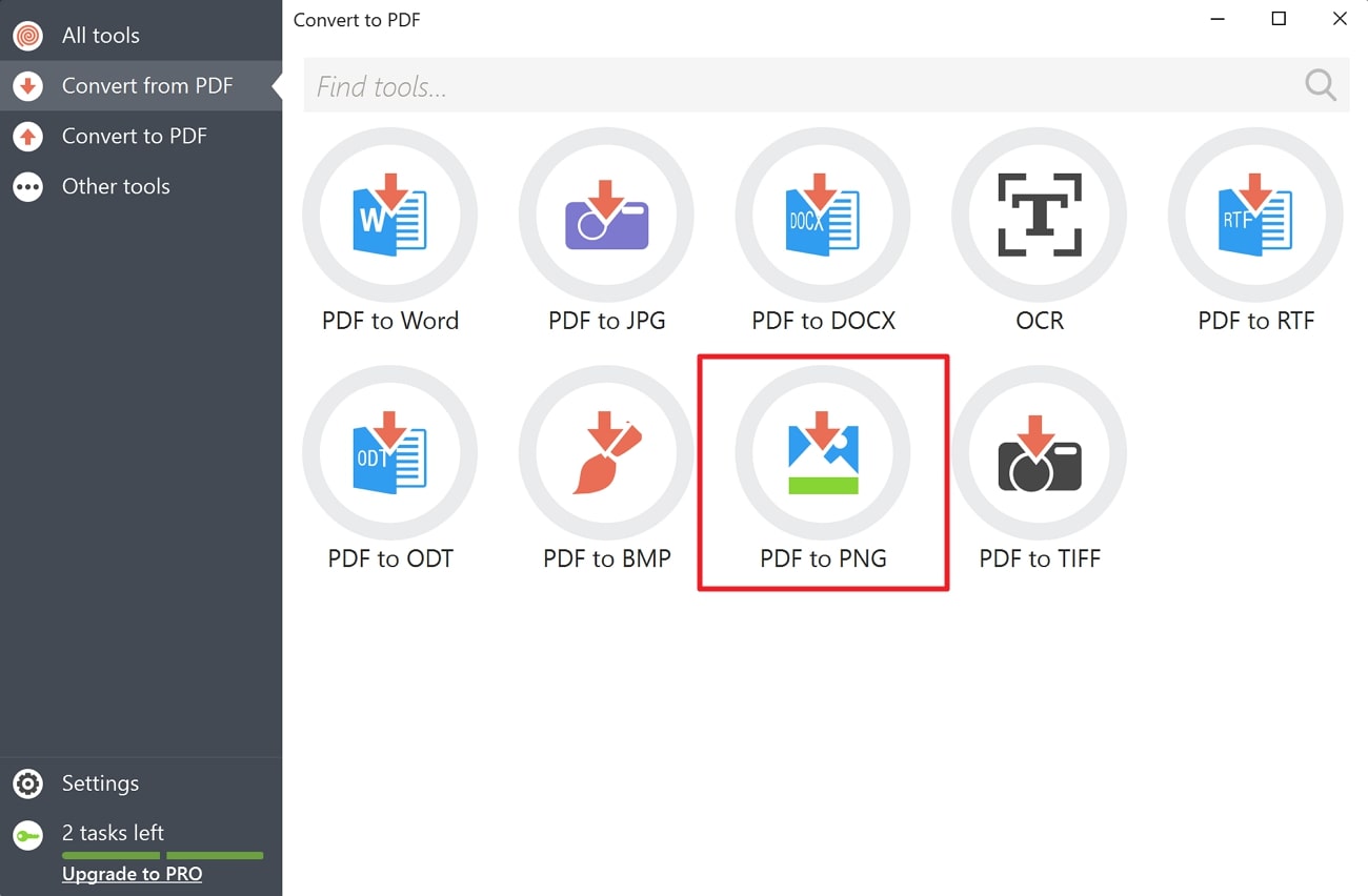 proceed with pdf to png tool