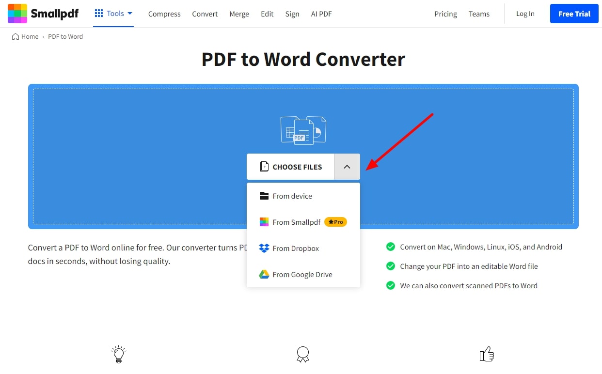 select file for conversion