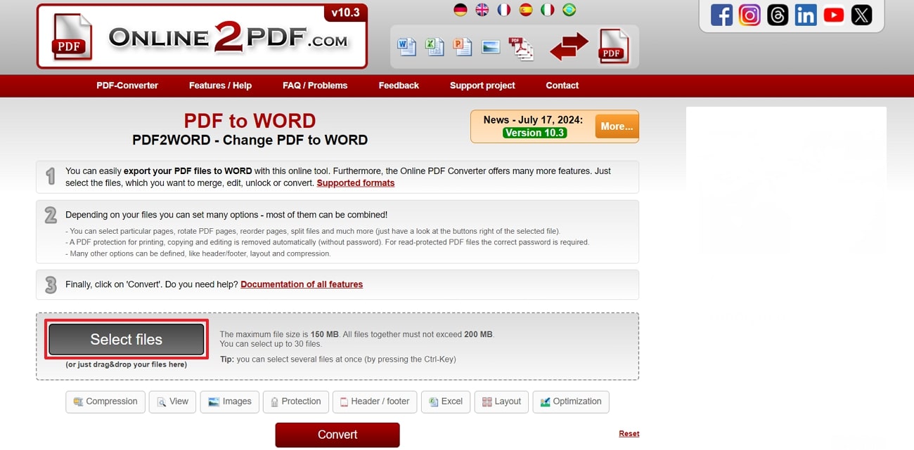 add files across online2pdf