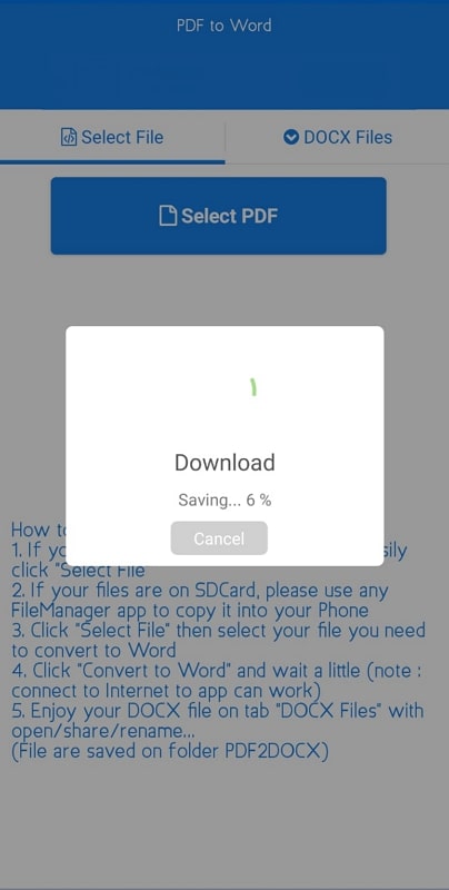 download converted pdf from mobile