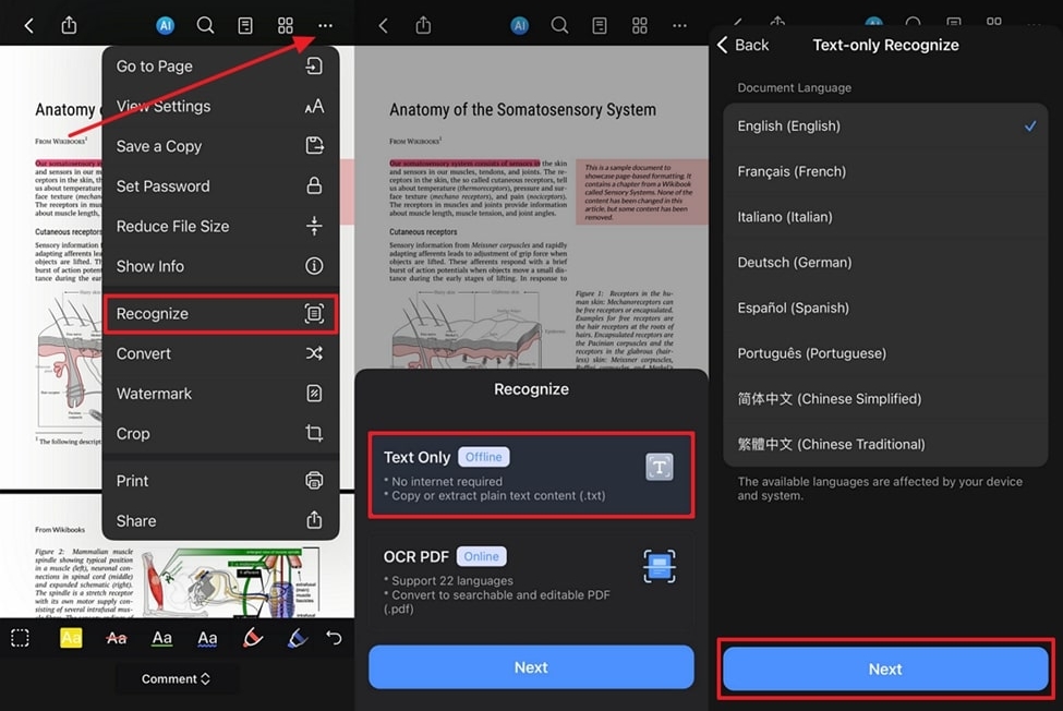 perform ocr on pdfelement