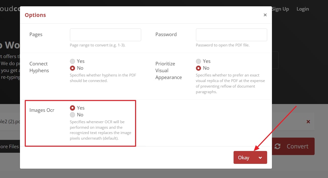 manage ocr and conversion settings