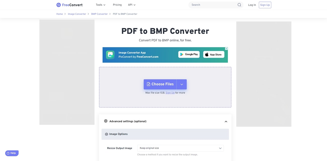 freeconvert convert pdf to bmp