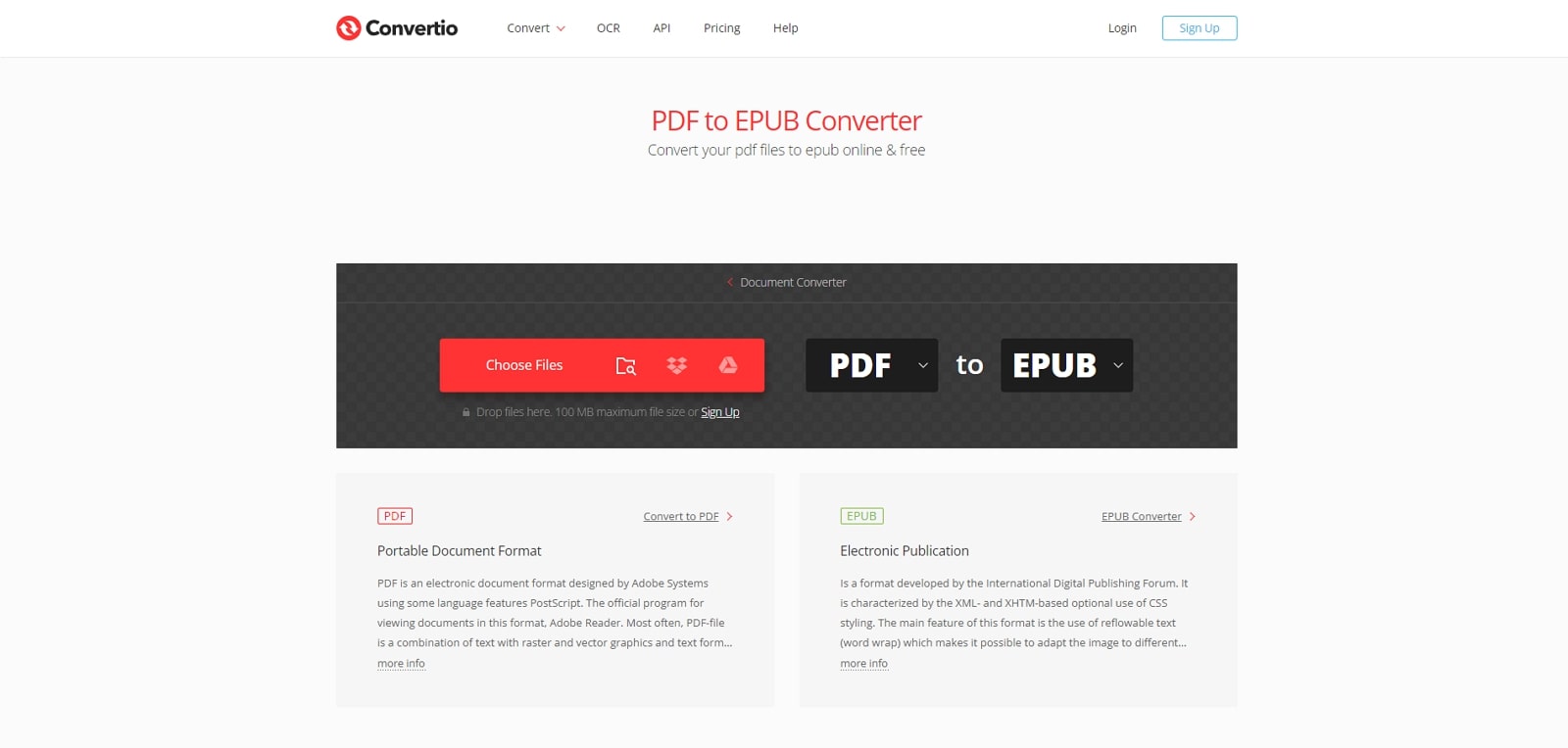 convertio pdf to epub tool