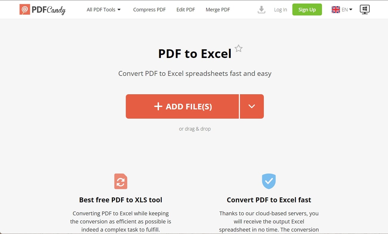 pdf candy convert pdf to excel