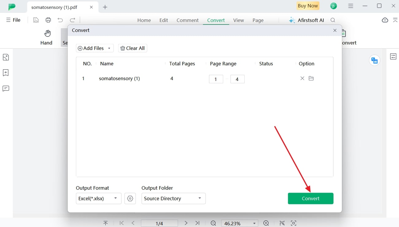 set properties and convert to excel