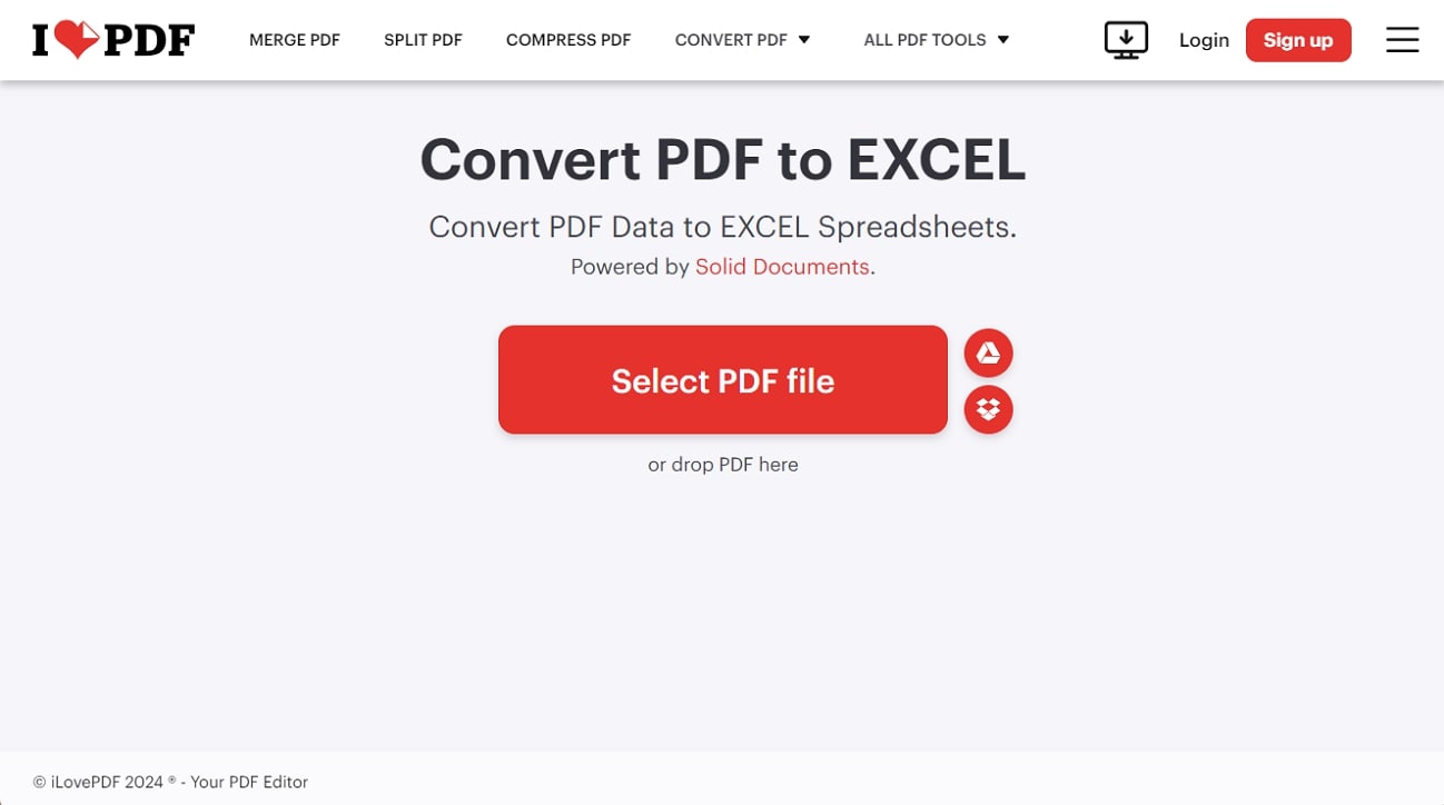 ilovepdf convert pdf to excel