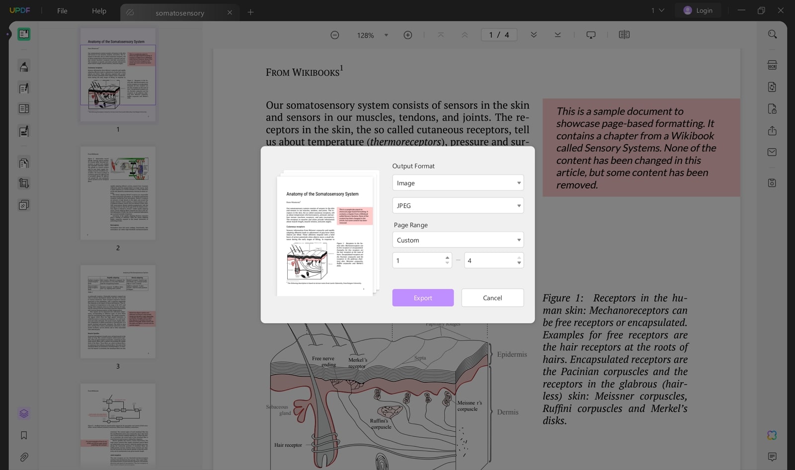 updf pdf to jpeg converter