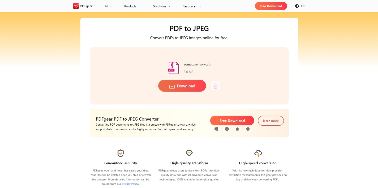 pdfgear online pdf to jpeg converter