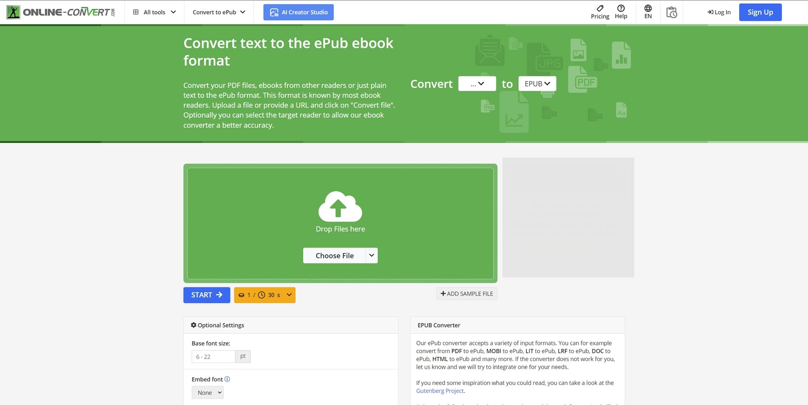 online convert pdf to epub tool