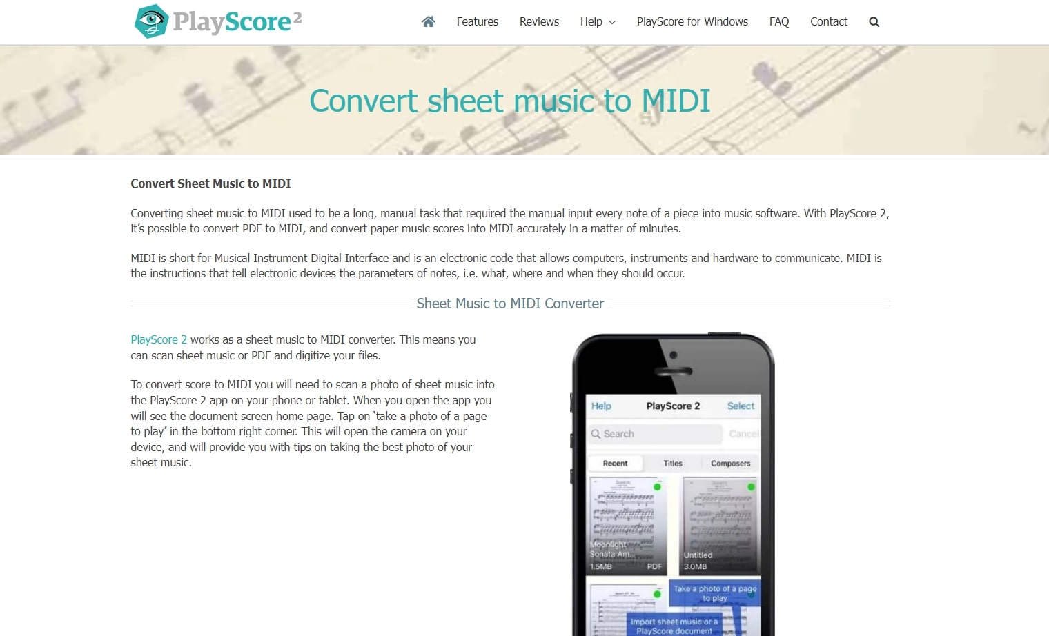 playscore pdf to midi conversion