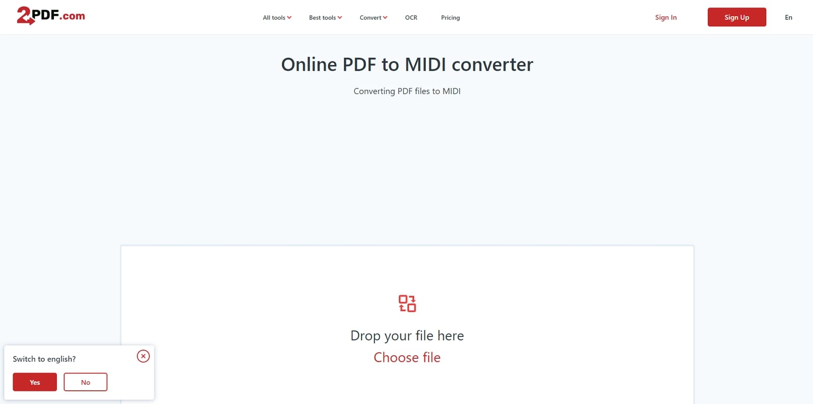 2pdf pdf to midi conversion