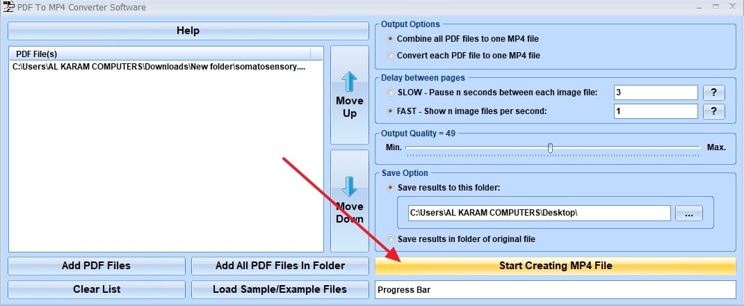 set output and create mp4