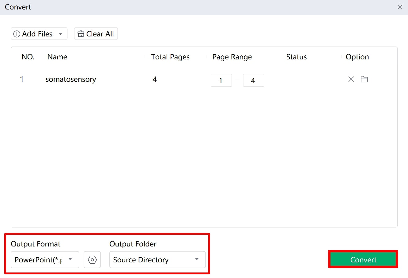 select ppt format and convert