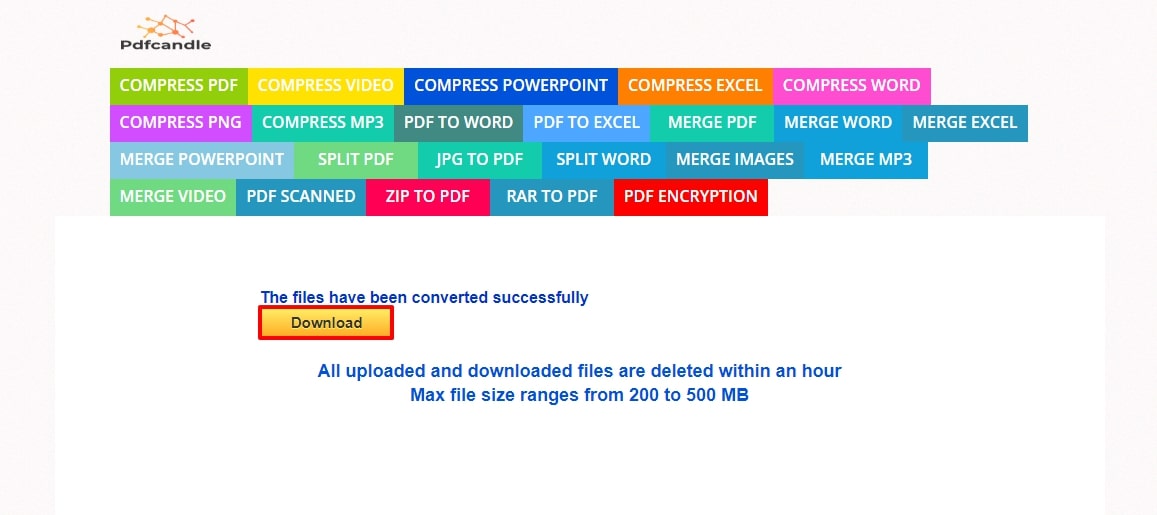 select conversion format and download