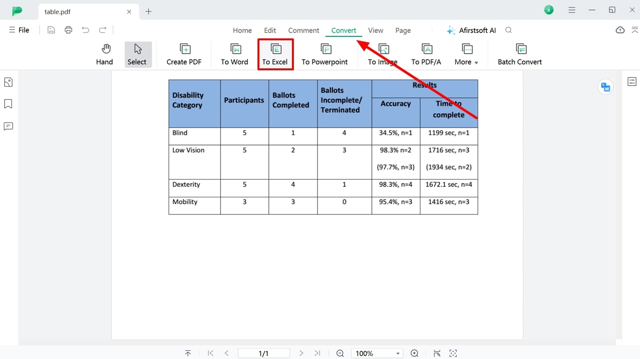 proceed towards pdf to excel conversion