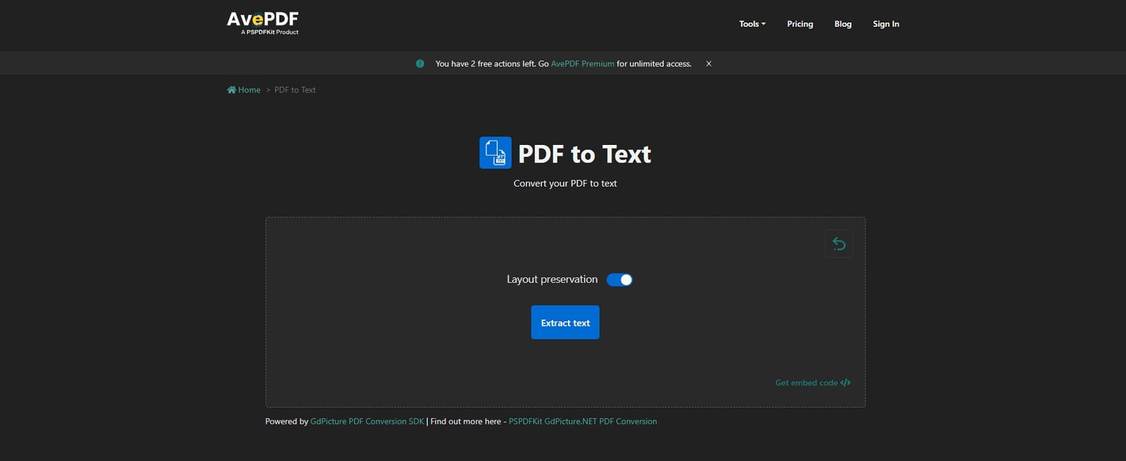 avepdf pdf to text converter