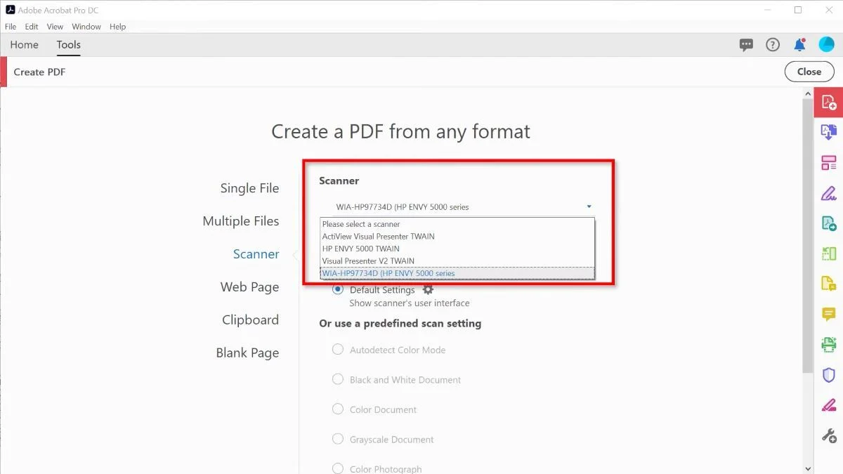 convert scan doc to PDF