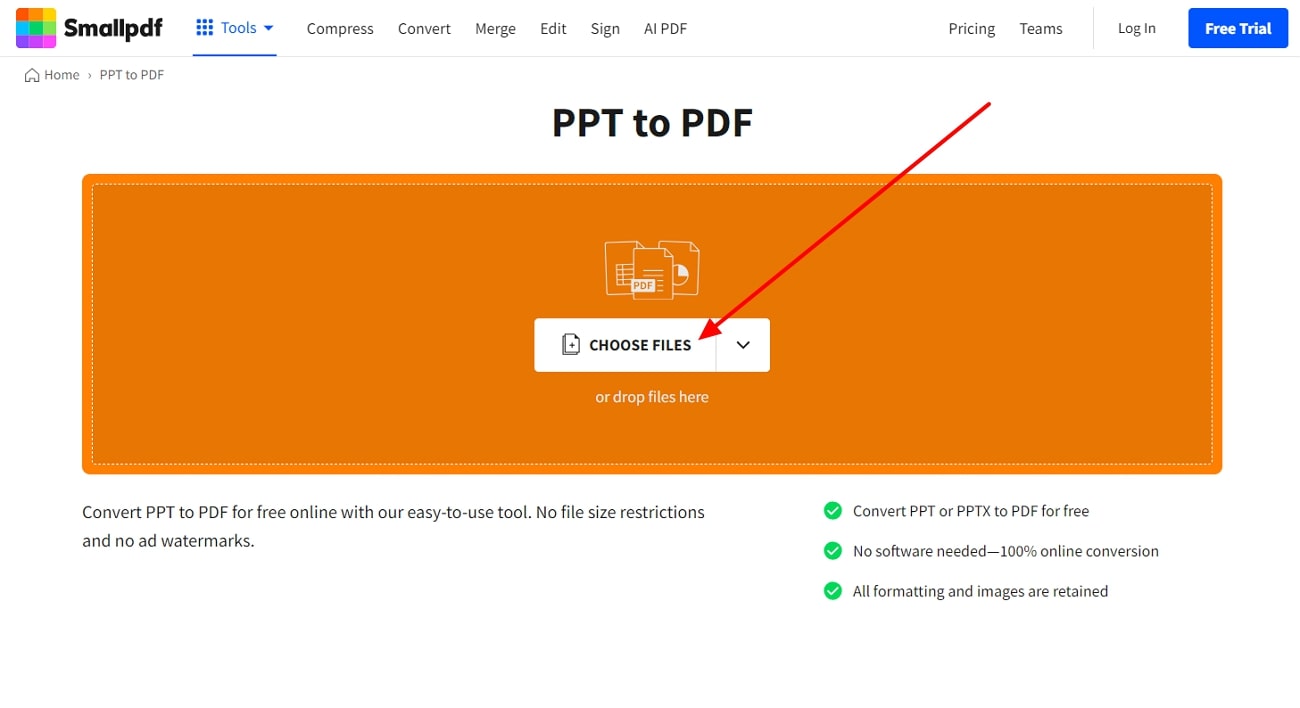 upload the ppt file