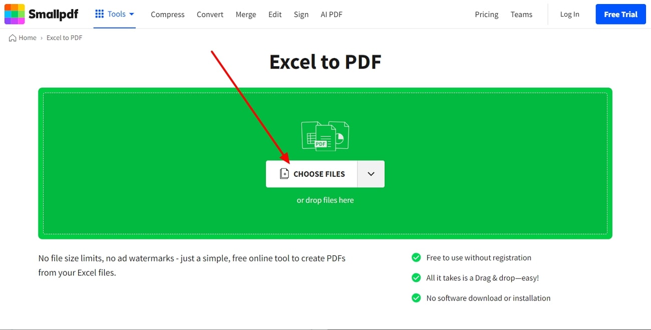 upload the excel file