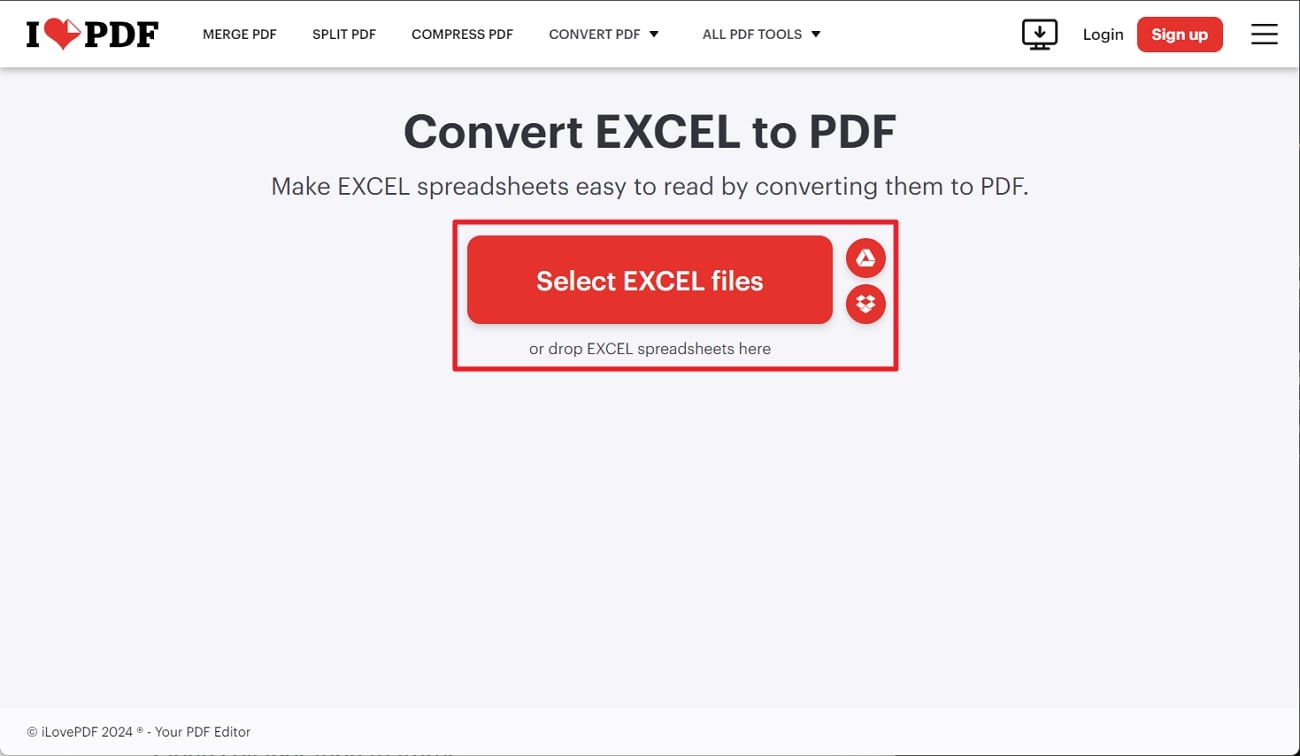 click the select excel files button