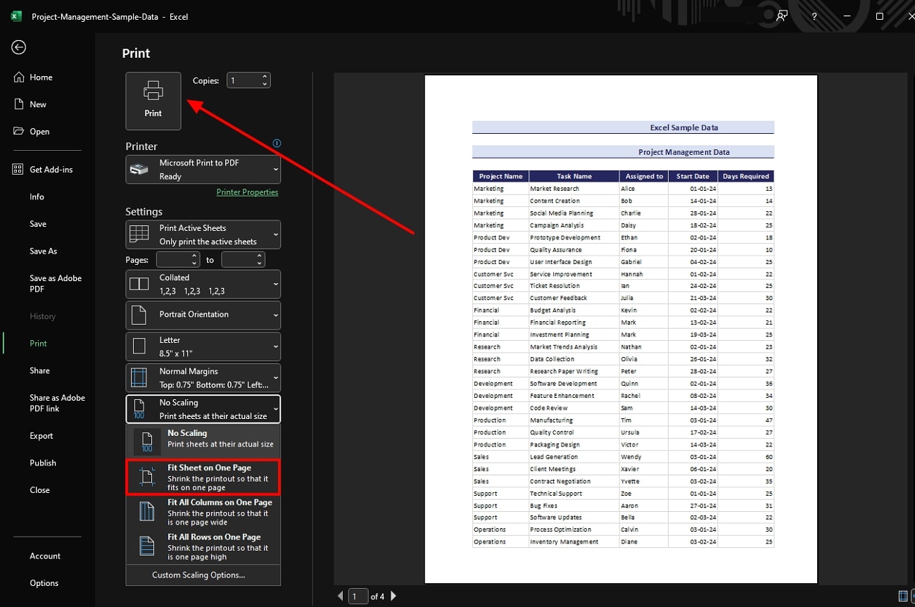 select fit sheet on one page