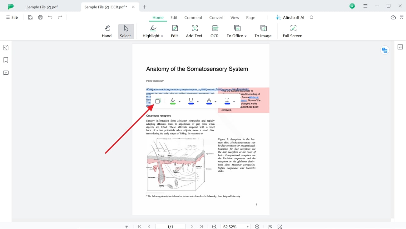 copy content across afirstsoft pdf