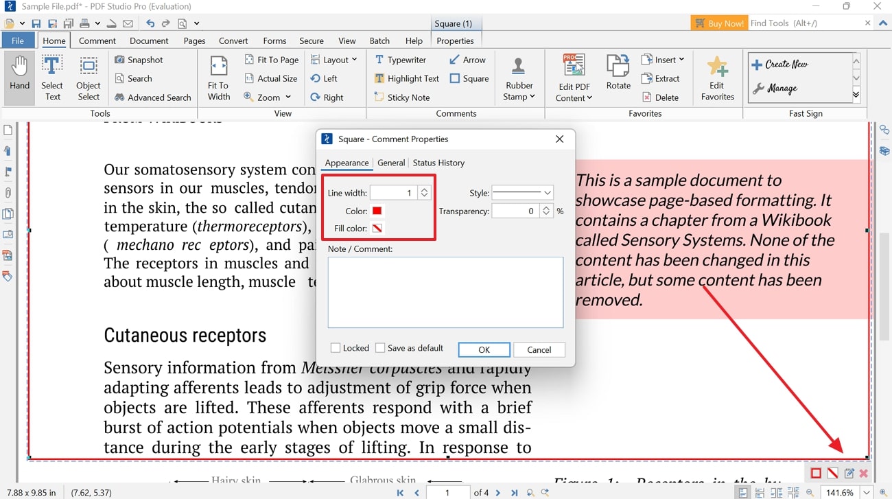 personalize border properties pdf studio