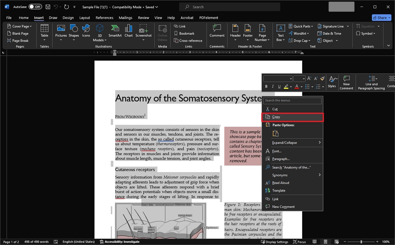 merge converted pdf with word