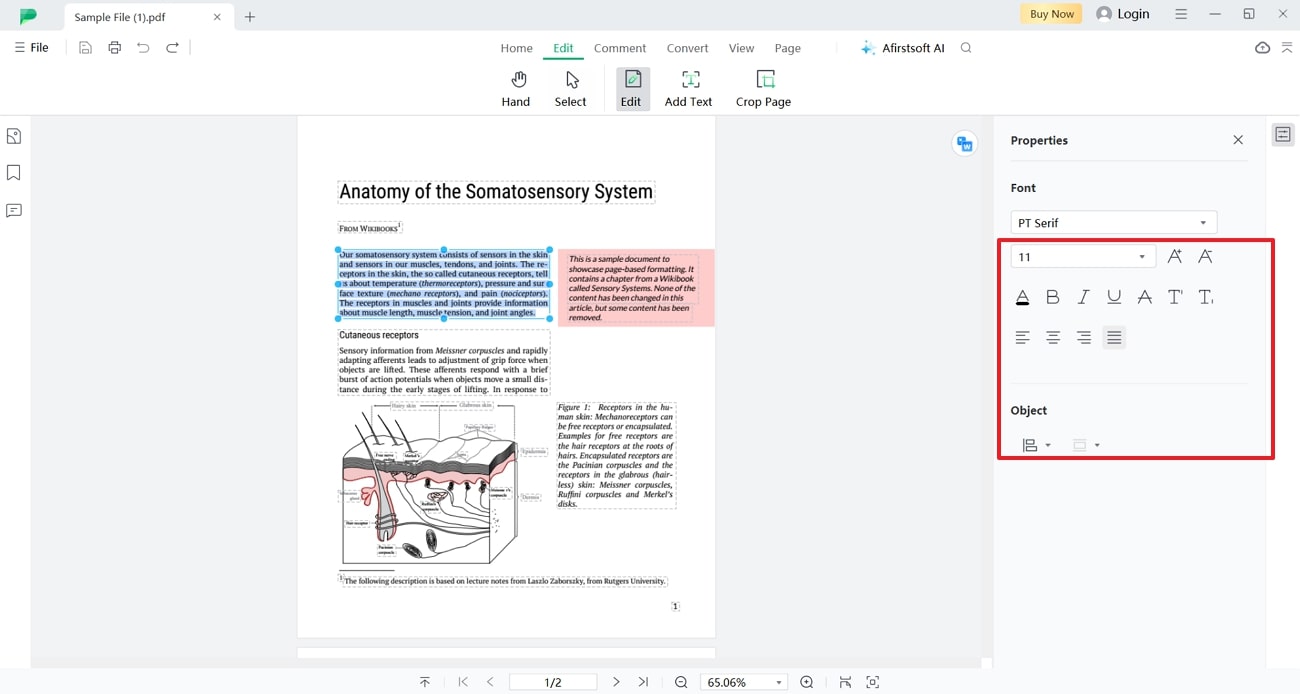 make other font adjustments afirstsoft pdf