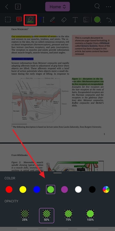 highlight and set parameters foxit