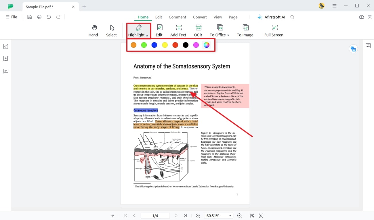 highlight pdf with different colors