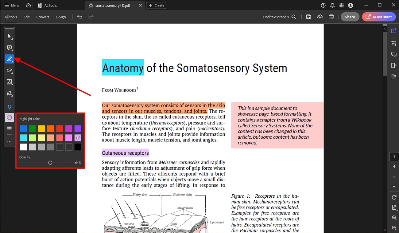 add highlights in adobe acrobat