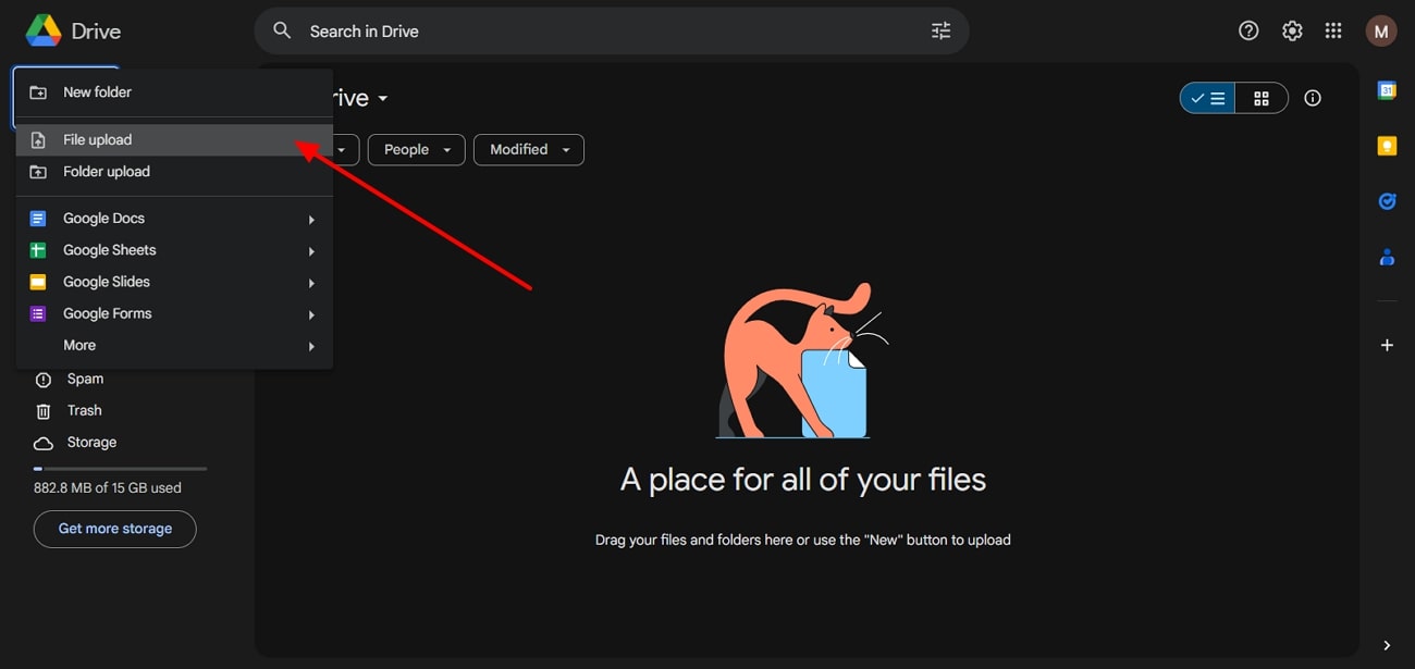 upload file on google drive