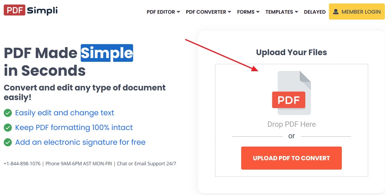 upload pdf in pdfsimpli