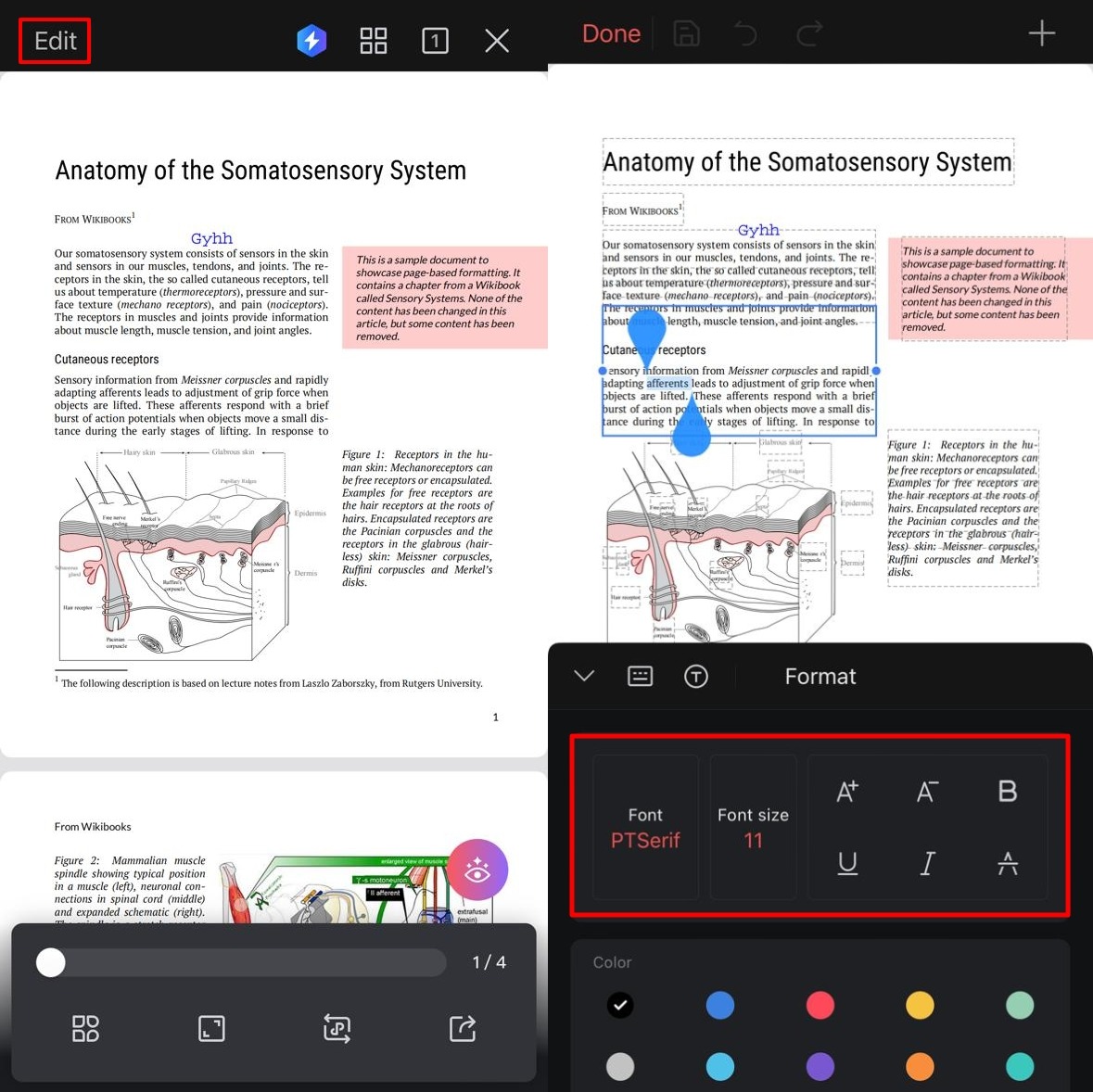 manage text font across wps