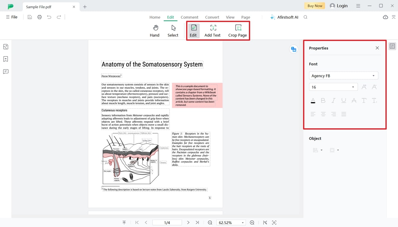 make edits in text afirstsoft pdf