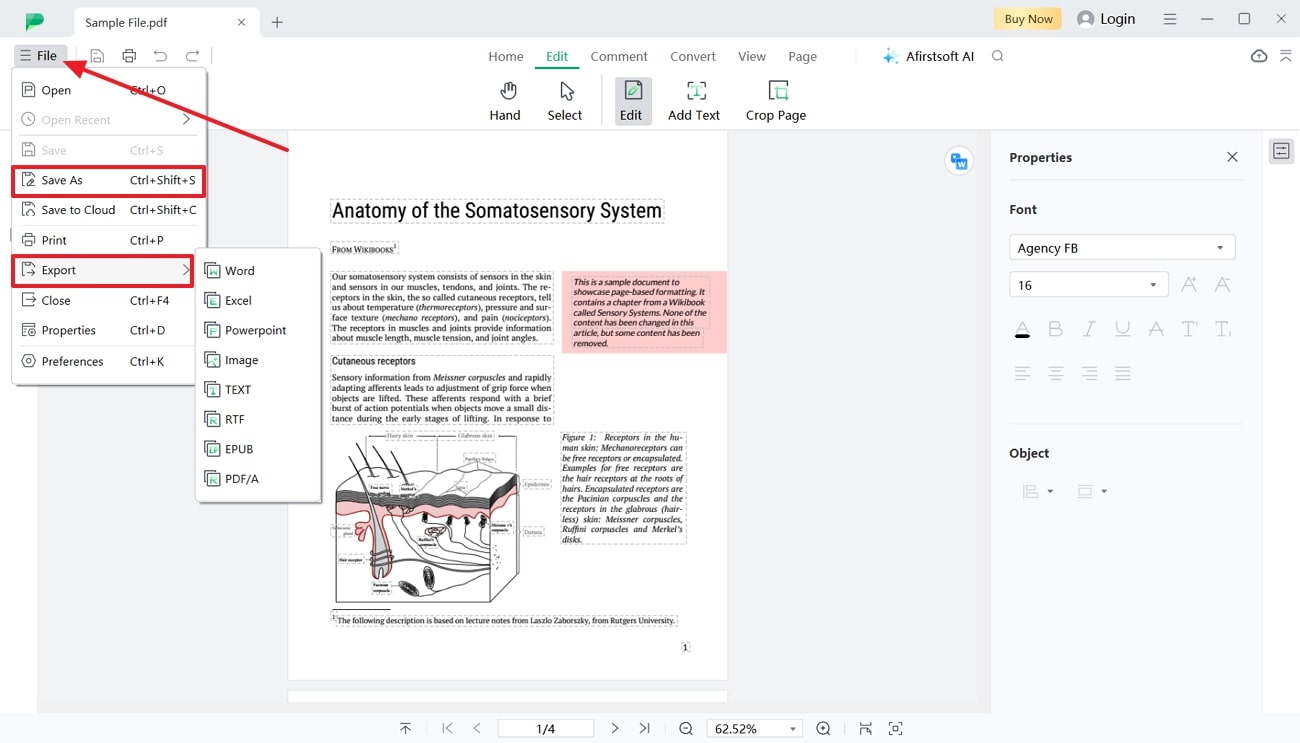 save pdf after editing afirstsoft