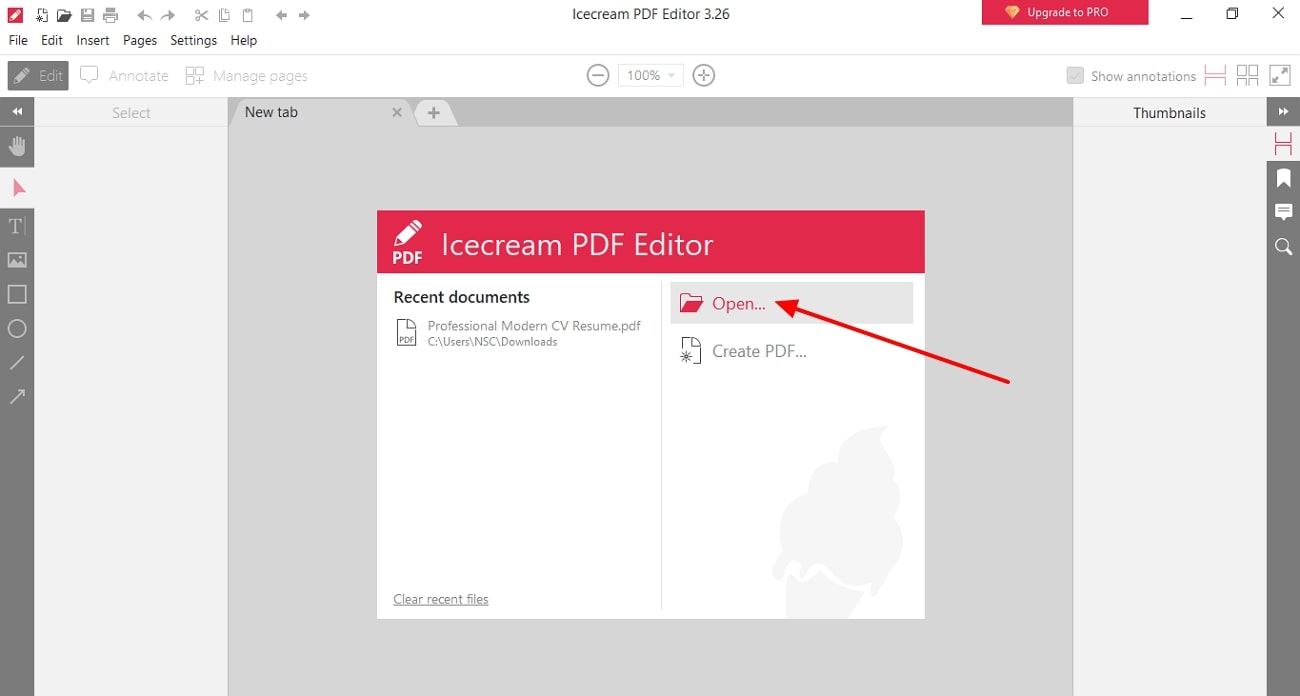 open file in icecream pdf