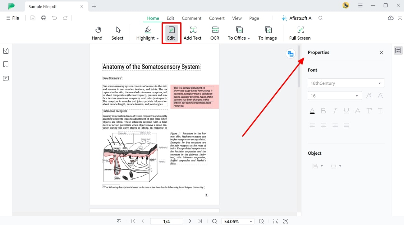 select document for font management