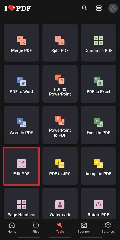 edit pdf in ilovepdf