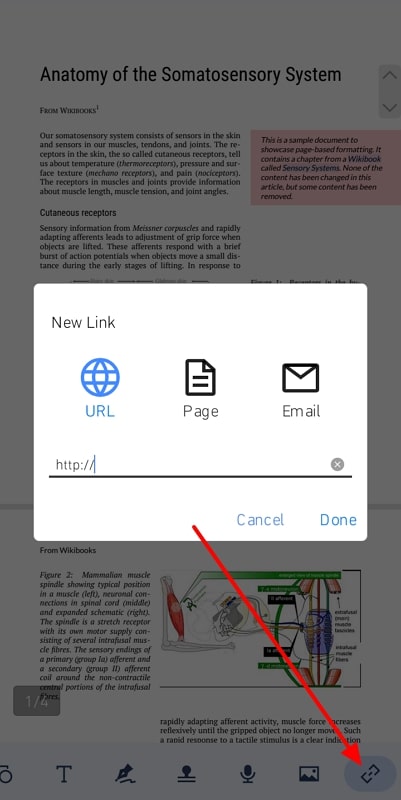 add link across pdf reader pro