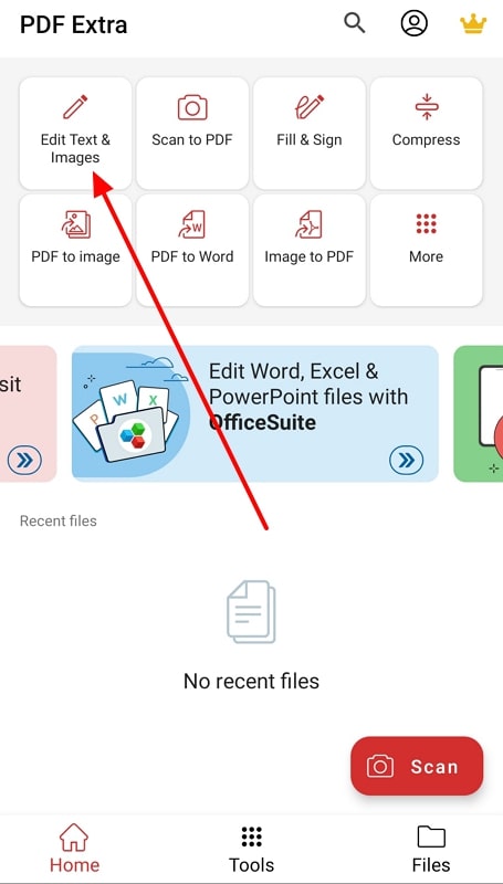 access edit feature in pdf extra