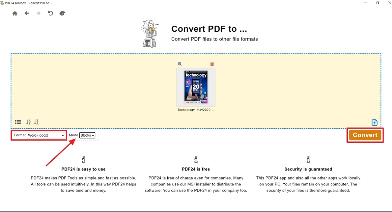 set mode settings and convert