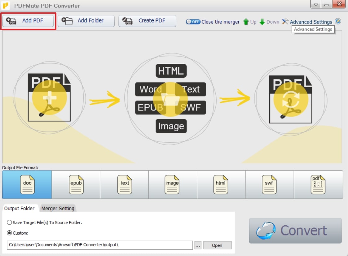 add pdf file across pdfmate