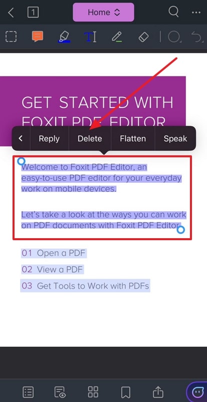 delete highlight from foxit pdf