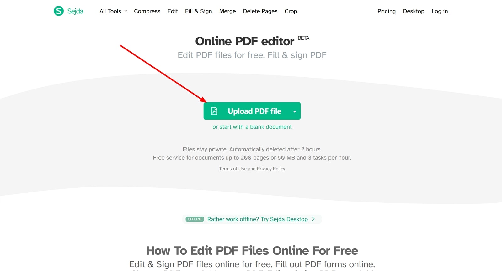 upload pdf across sejda pdf